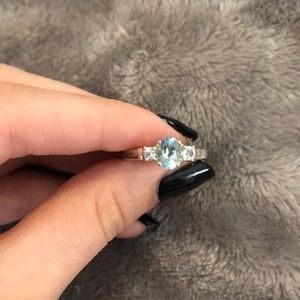 Baby blue cz ring